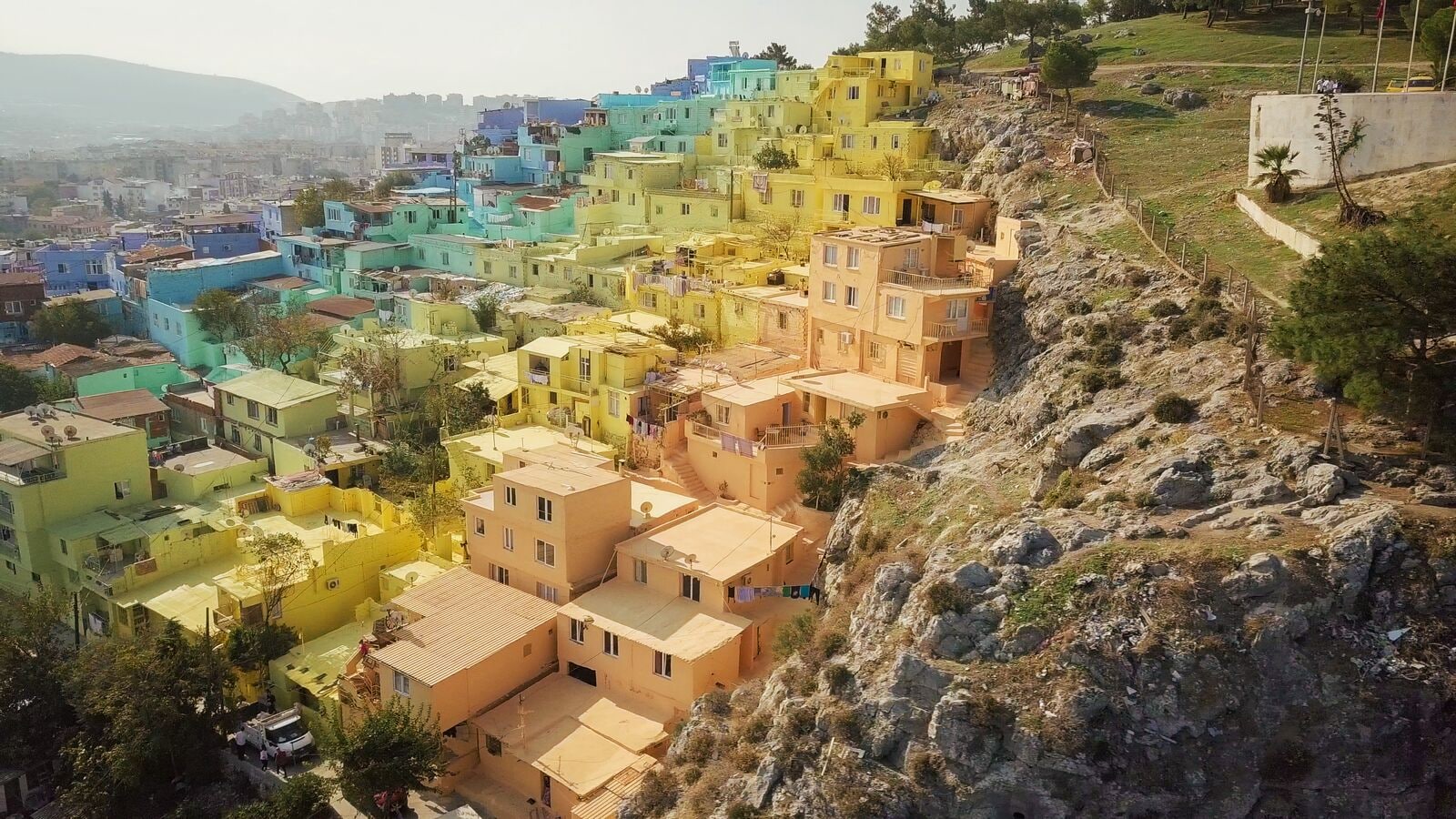 Colored Houses From Sky